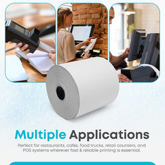 (32 Rolls) Kitchen Printer Paper 3&Prime; X 150 Feet Receipt Paper Rolls- Compatible w