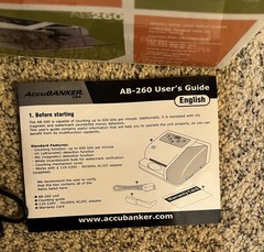 AccuBANKER AB260 Compact Bill Counter Counterfeit Detection UV MG WM