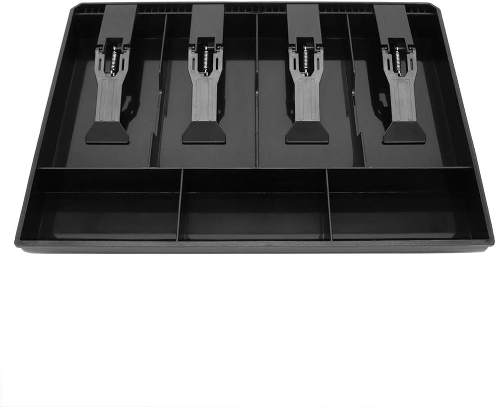 Cash Register Drawer Insert Tray with 4 Bill/3 Coin Compartments for Money