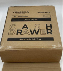 Volcora 16&Prime; Auto Open Cash Drawer Black With Key+Till 500057-Z In Box