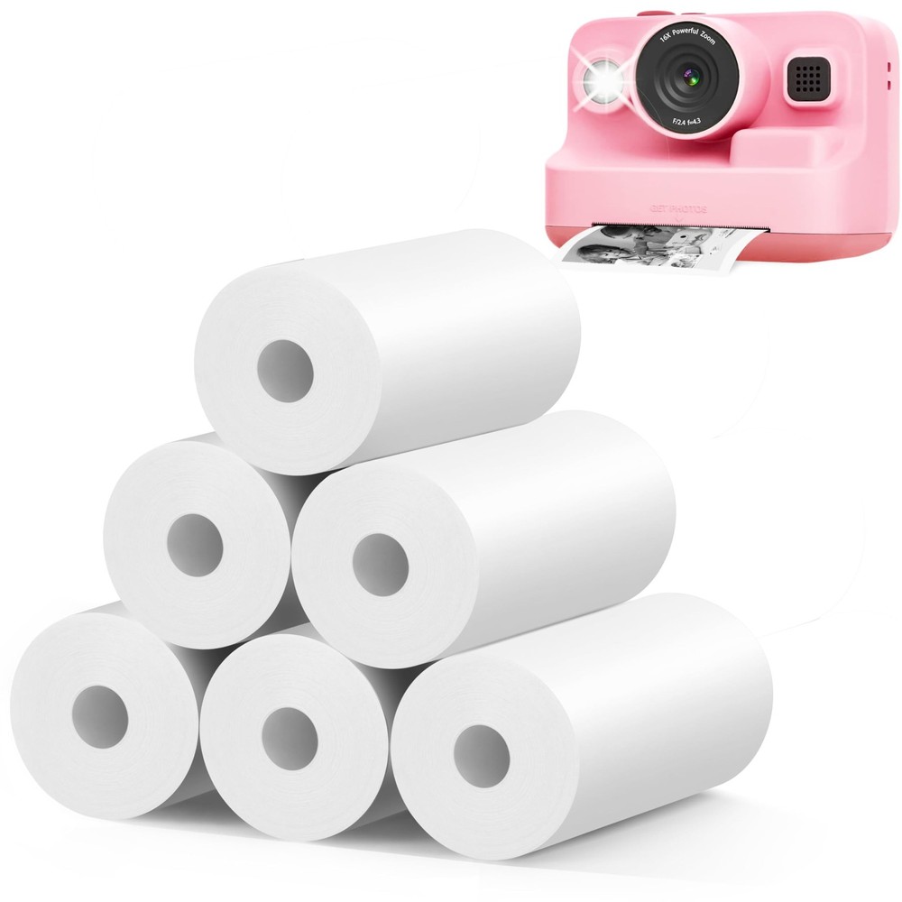 6 Rolls 57x25mm Instant Camera Refill Print Paper for Kidizoom Kids Camera