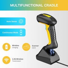 Upgraded QR Industrial Bluetooth Barcode Scanner with Charging Dock