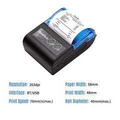 Bisofice Portable Mini Thermal Printer 2 inch Wireless USB Receipt Bill Ticket