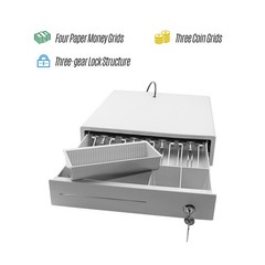 Heavy Duty 4 Grid POS Cash Drawer With Lock RJ11 Interface For Smart POS System