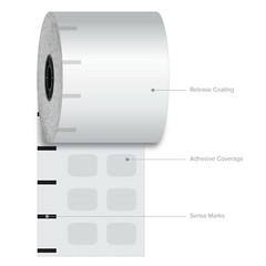 3 1/8&Prime; (80 mm) x 270&prime; Iconex Standard Sticky Media Linerless Labels (12 rolls)