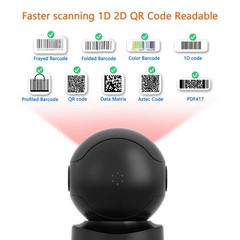 Automatic Omnidirectional Desktop Barcode Scanner, Hands-Free USB Wired QR Ba…