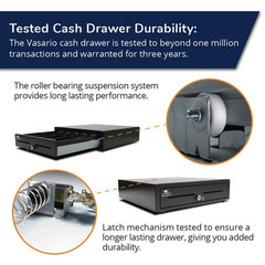 Vasario Series Standard-Duty Cash Drawer with Multipro 320 Interface, Black
