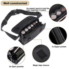 2 PK US Coin Holder Dispenser Fanny Pack Banknote Waiters Purse Organizer Belt