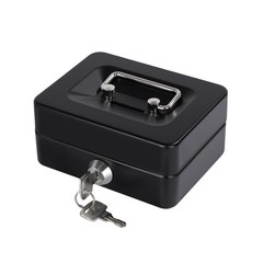 Mini Cash Box with Slot Small Cash Box with Money Tray and Key Lock, Metal Lo…