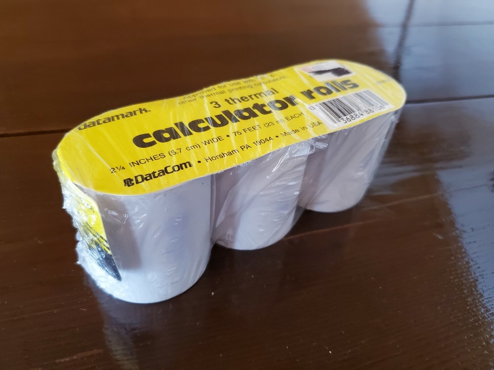 VTG Datamark 3 Thermal Paper Rolls – 2 1/4&Prime; x 75&prime; – Calculator Register – NEW
