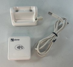 Clover Go RP457A Contactless Chip Swipe Card Reader White W/Charging Dock & Cord