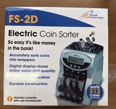 Royal Sovereign FS-2D Electric Coin Sorter, Anti-Jam Technology (B2)
