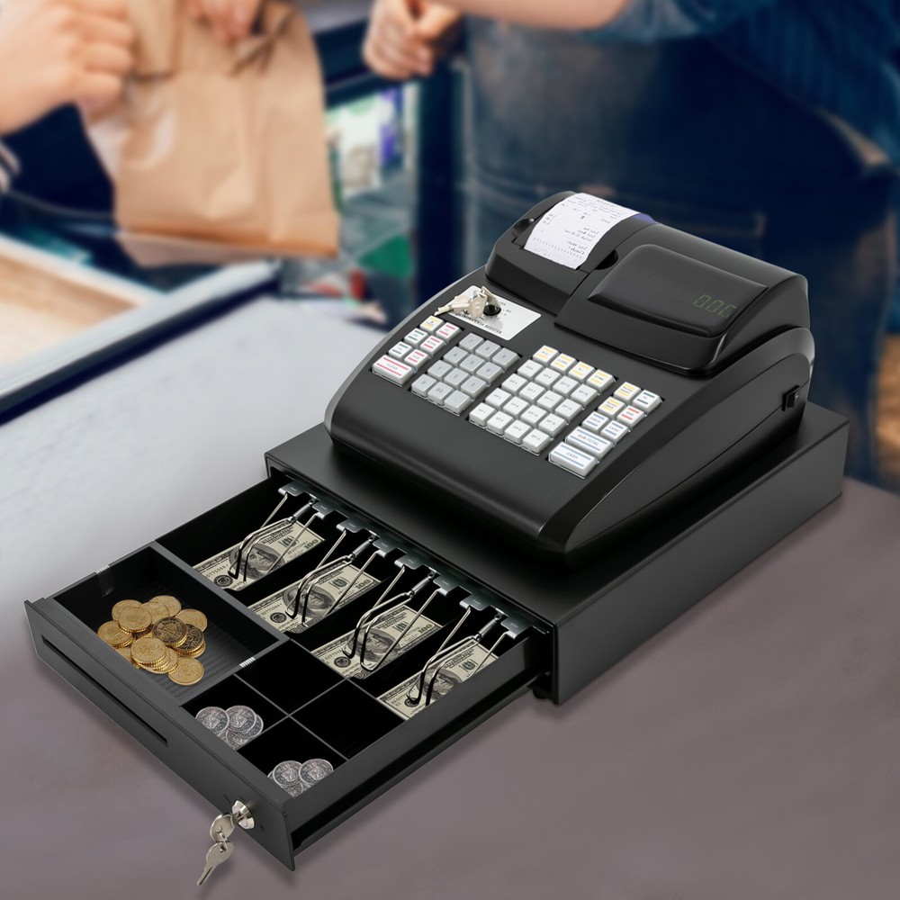 47 Keys Electronic Cash Register Cash Management System Tabletop Cash Register
