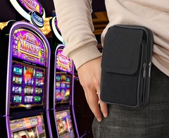 Large Metal Box for Gambler with Waist Bag, Portable Winner Bank Gambling Casi