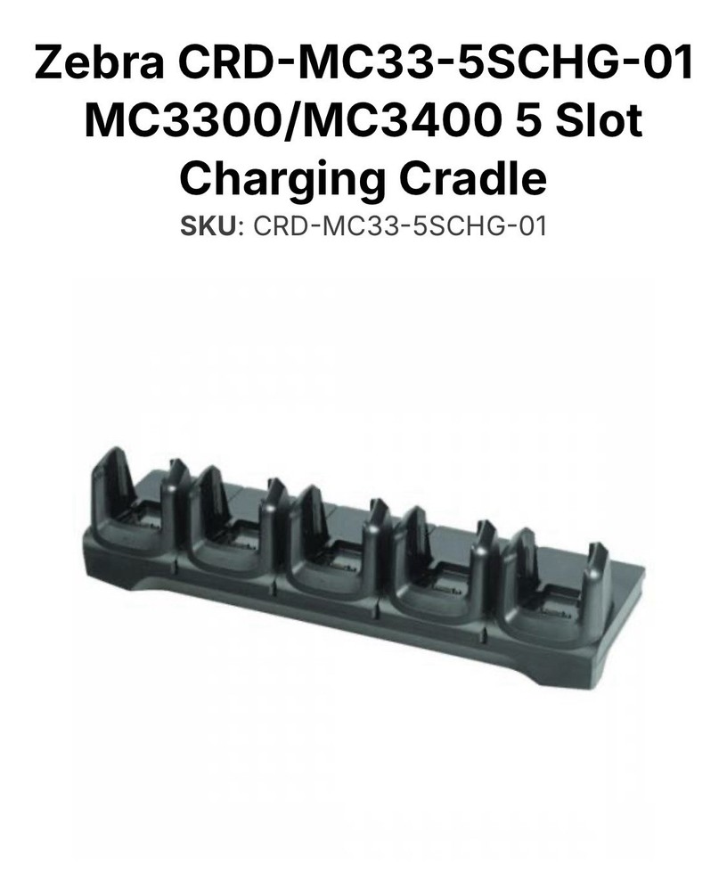 Zebra 5-Slot Charging Cradle Dock for MC33 Series Mobile Computer with Adapter