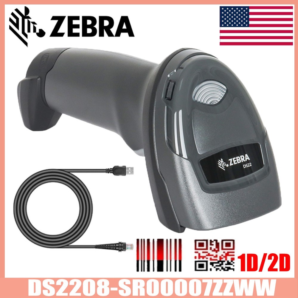 Zebra DS2208-SR00007ZZWW 1D/2D Handheld Barcode Scanner Imager With USB Cable US