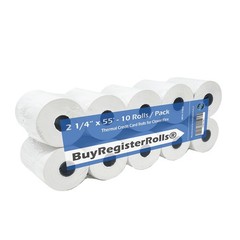 50 Rolls Premium White Thermal Paper 2 1 4 x 55 for Credit Card Printers