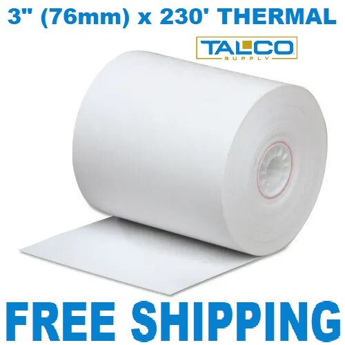 (20) 3&Prime; (76mm) x 230&prime; THERMAL RECEIPT PAPER ROLLS ~FAST FREE SHIPPING~