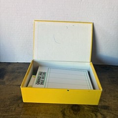 Vintage 1986 Current Inc. Gearing Up For Your Garage Sale Cash Box W Ledger +++