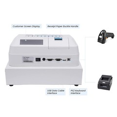 48Key Desktop Electronic Cash Register POS Casher Digital LED Display w/ Drawer
