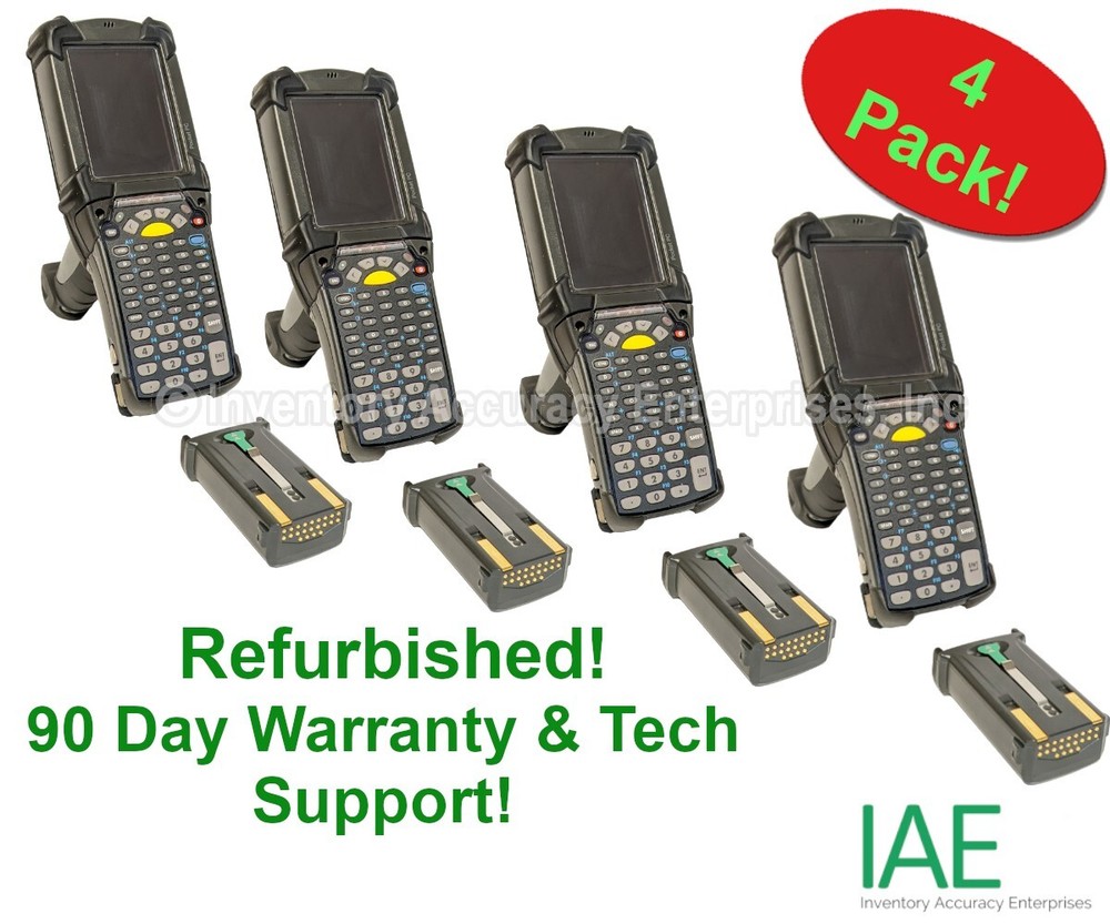Refurbished Motorola MC9090-GF0HJEFA6WR MC9090-G 1D Standard Range WM5.0 -4 Pack
