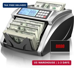 PONNOR Money Counter Machine with Value Bill Count, Cash Counter for Dollar, Eur