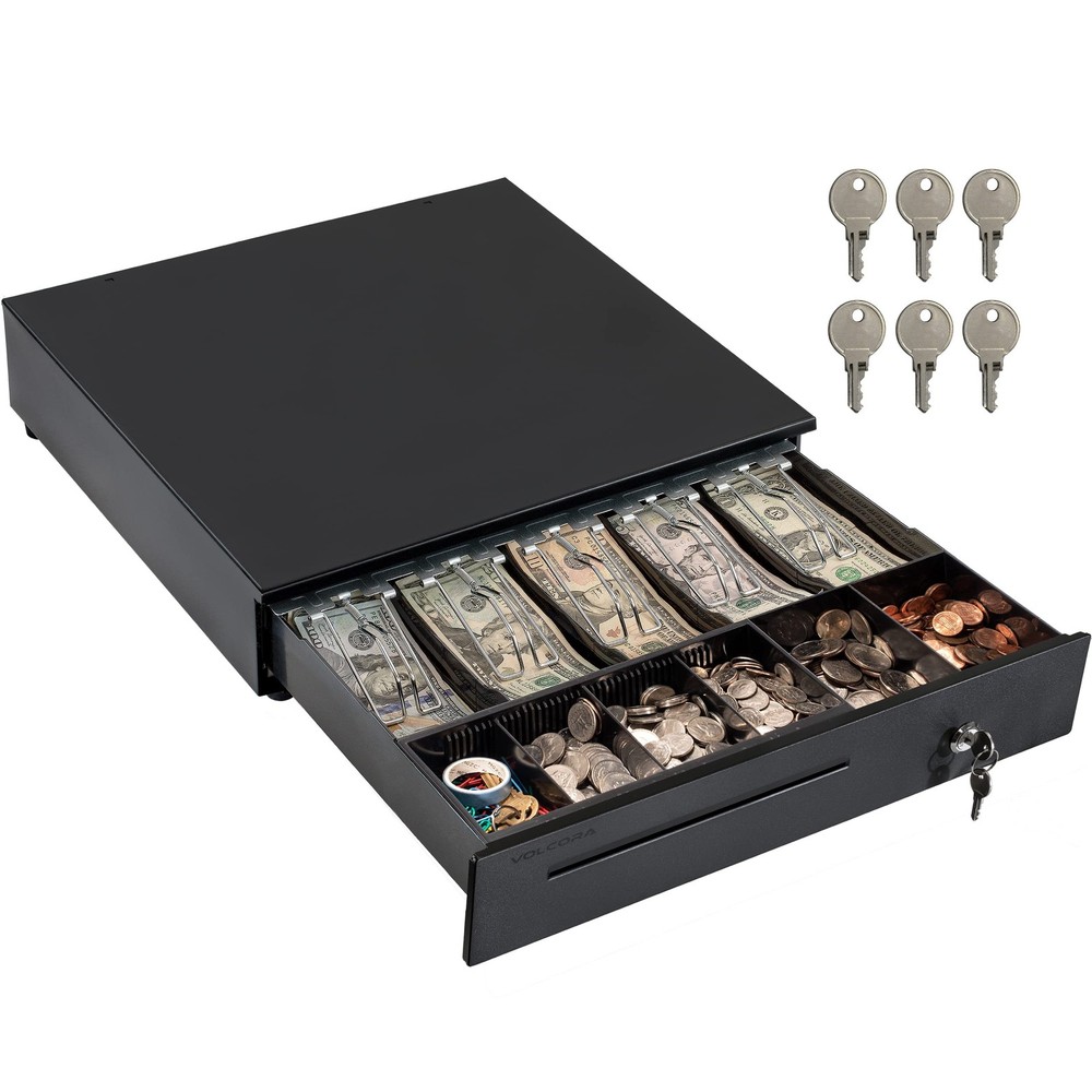 Volcora Cash Register Drawer for Point of Sale (POS) System with Removable Coin