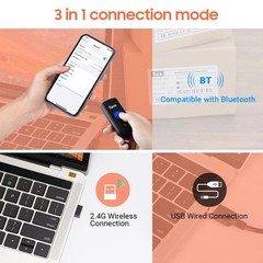 Tera Wireless Barcode Scanner 1D Laser Mini Pocket Waterproof Scanner 3in1 Compa