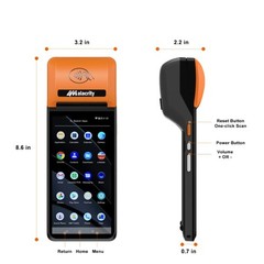 Alacrity Handheld Mobile POS PDA Terminal, 1D 2D Scan Module, 58mm Orange