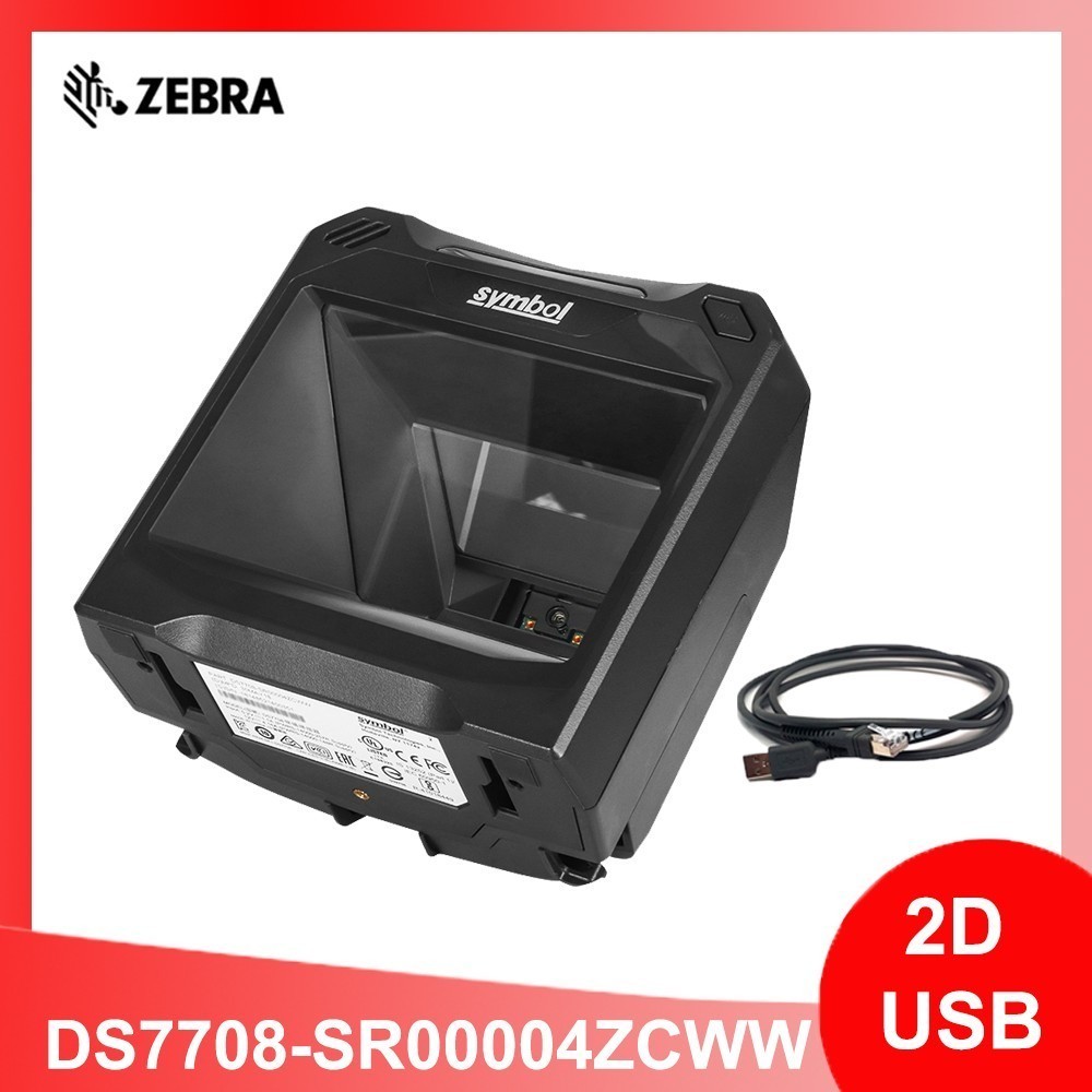 Zebra Symbol DS7708-SR00004ZCWW 2D Desktop Barcode Scanner Imager with USB Cable