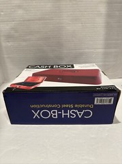 Red Cash Box with Lock, 2 Keys, 8 Compartment Tray