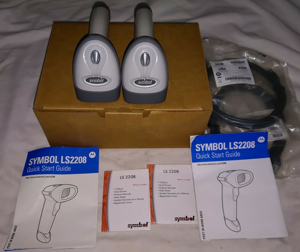 Symbol LS2208 Bar Code Reader, White LS2208-SR20001R-UR (SET OF 2)