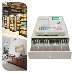 Electronic Cash Register with Flat Keyboard & Thermal Printer Commercial 48 Keys