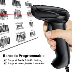 USB Laser Barcode Scanner Wired Handheld 1D Bar Code Scanner Reader Black