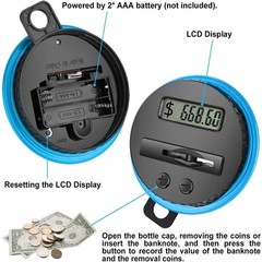 Digital Coin Counter Money Bank, 1.8L ABS Jar with LCD Display, Battery Opera…