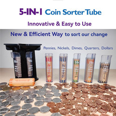Coin Counter Coin Sorter Wrapper Machine, Change Roller Easy to Use | Coin Count
