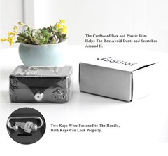 Small Cash Box with Lock and Slot – Jssmst Metal Coin Bank X-Small, Black