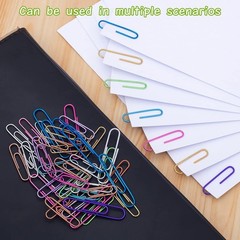 Paper Clips, 200pcs Jumbo and Medium （2 inch & 1.3 inch） Colored C