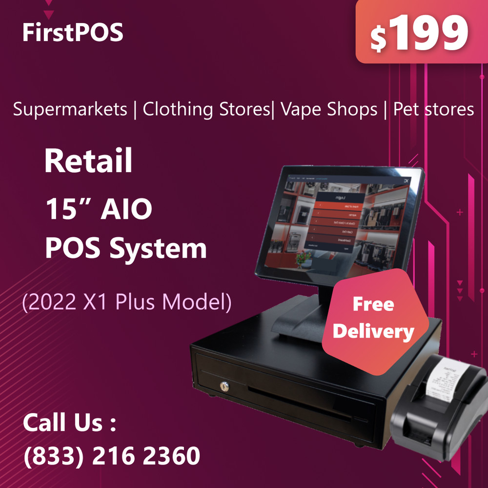 15&Prime; All in One Touchscreen Cash Register Till System For Retail Convenience Shop