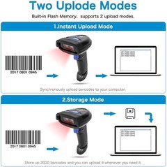 Compatible Bluetooth Barcode Scanner for iPhone Android PC Windows Mac CCD 1D 2D