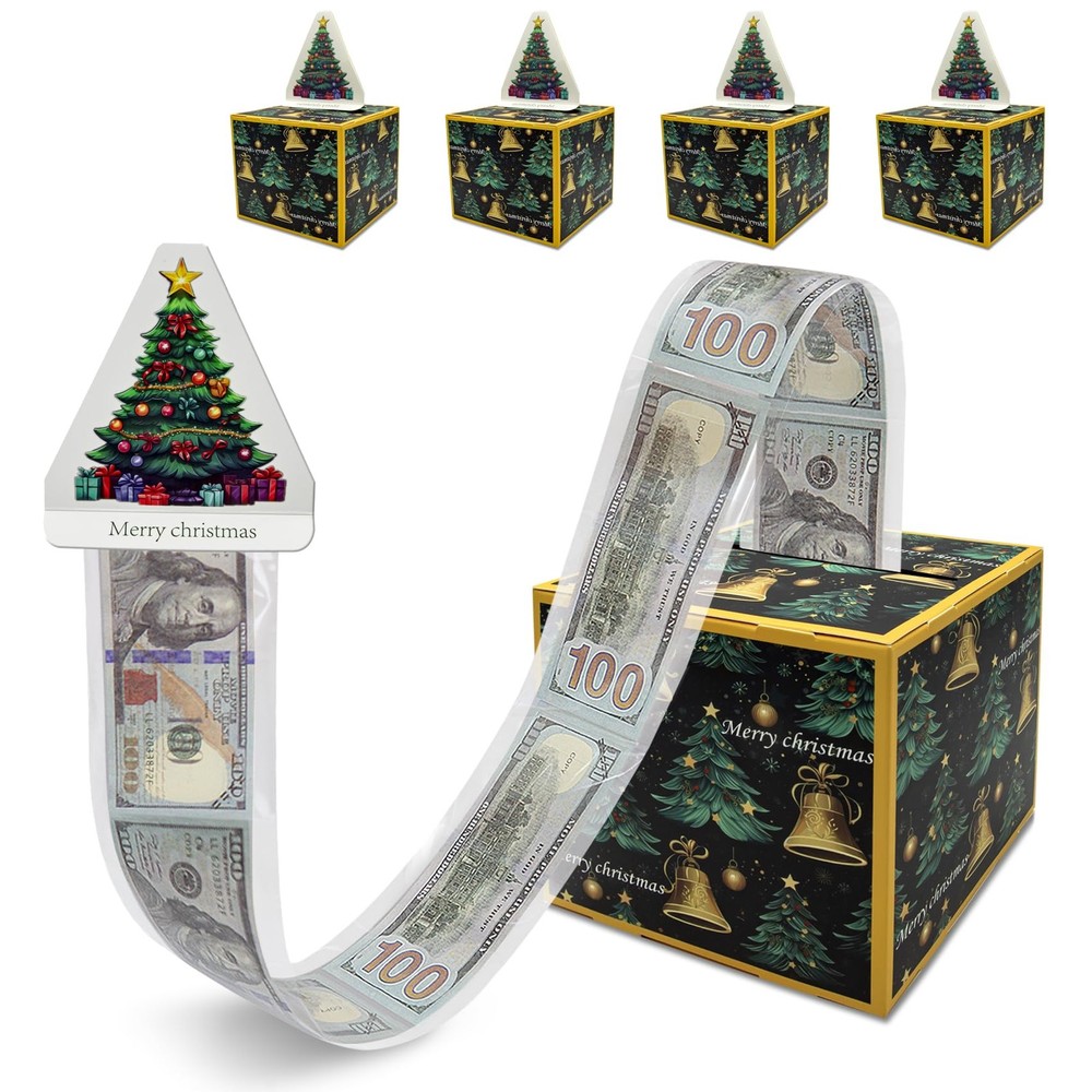 5 PCS Merry Money Box Cash Gift Pull Up Surprise DIY Funny Holder Men Green