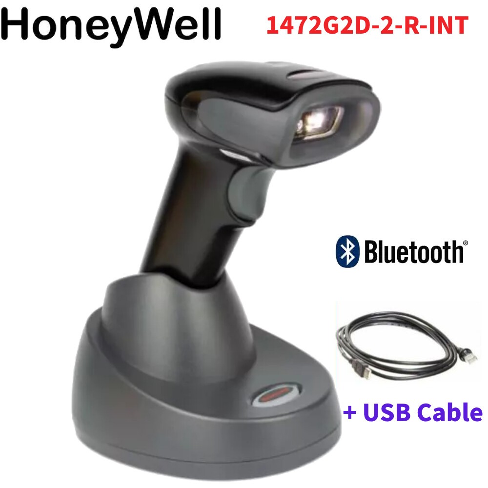 Honeywell Voyager 1472G2D-2-R-INT Bluetooth Cordless 2D Barcode Scanner w/Stand
