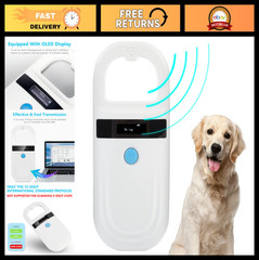 Pet Microchip Reader Scanner with OLED Display | Supports FDX-B & EMID Chips