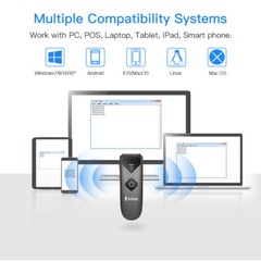 EYOYO Wireless 2D QR Code Barcode Scanner Bluetooth Book UPC EAN Code PC Scanner