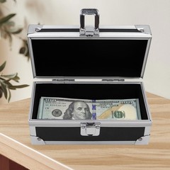 Lockable Cash Box, Aluminium Alloy Money Box for Cash, Small, Snap Lock