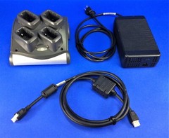 Symbol SAC9000-4000R 4-Bay Battery Charger, Data Cable, Power Supply & AC Cord