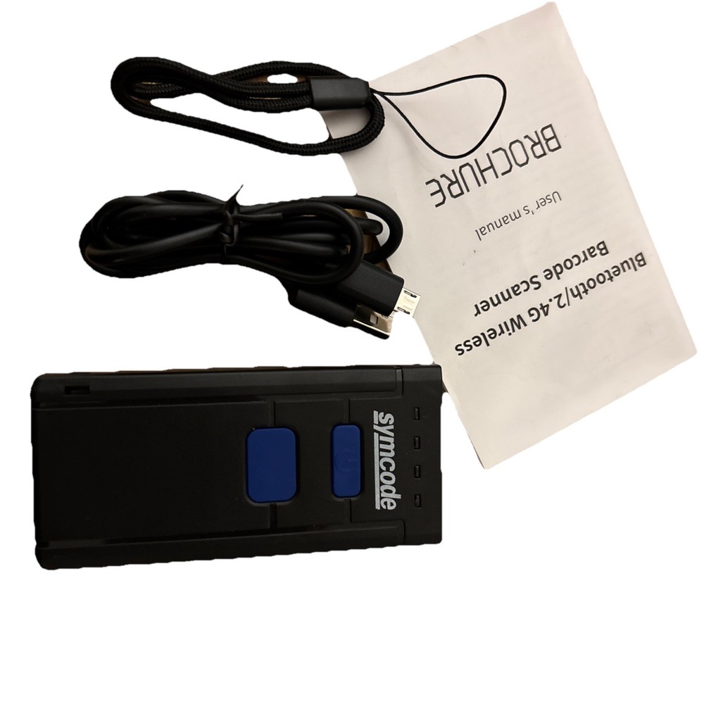 Symcode Black 2.4 GHz Portable Bluetooth Wireless Barcode Scanner