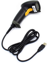 Wonenice USB Laser Barcode Scanner Wired Handheld Bar Code Scanner Reader Black