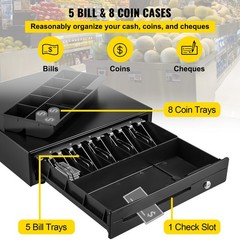 VEVOR 16&Prime; Cash Drawer for POS Systems with 3 Unlocking Modes and RJ11/RJ12