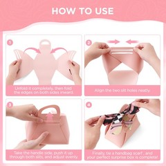 Money Pull Box for Cash, PU Leather Surprise Money Boxes with Ribbon
